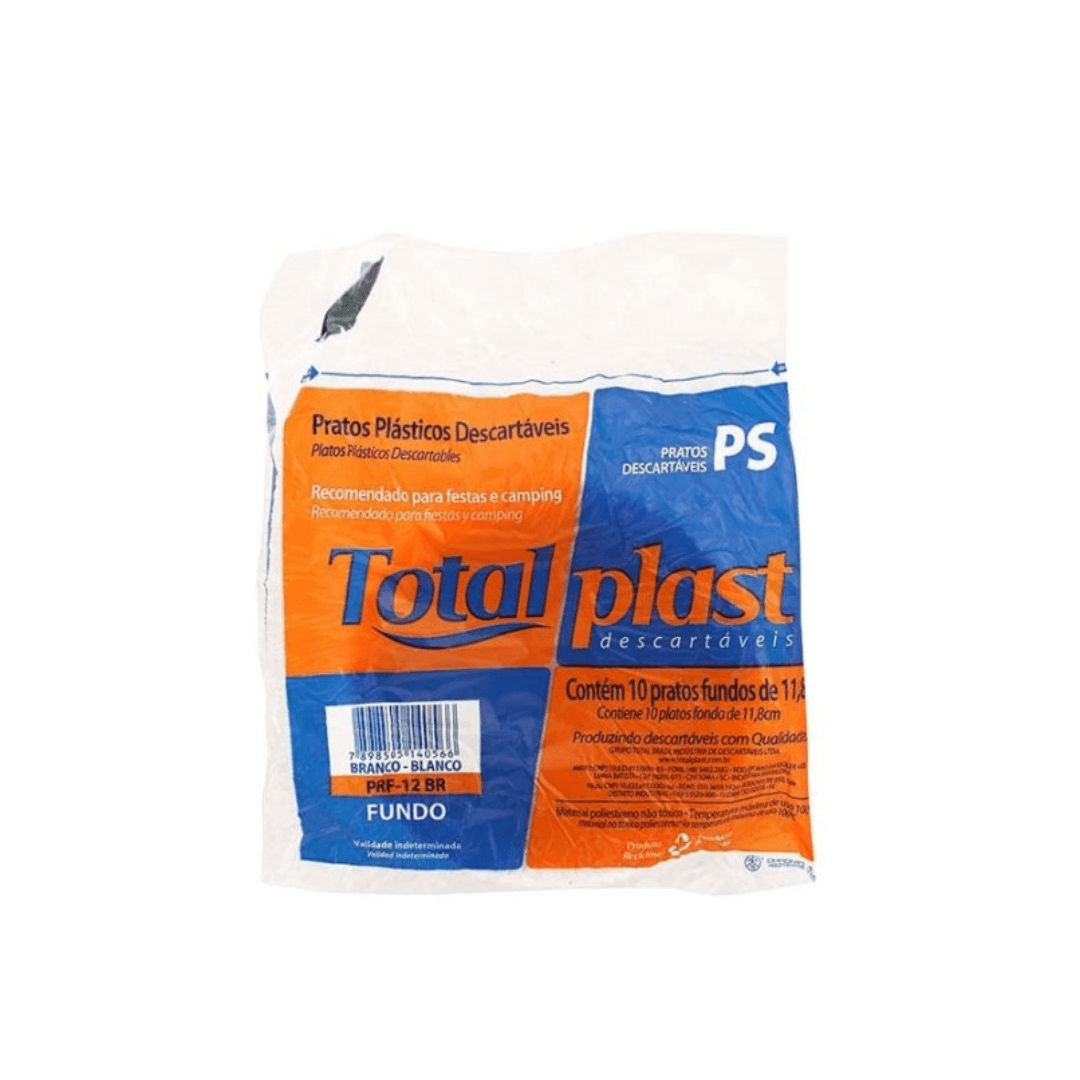 Prato Fundo Branco estilo cumbuca Totalplast. Categoria Descartáveis e Embalagens. Subcategoria Pratos Descartáveis. Marca Totalplast. Quantidade 10 Unidades. Casa Limpa em São Paulo, Rua Apinajés 1484, Sumaré.
