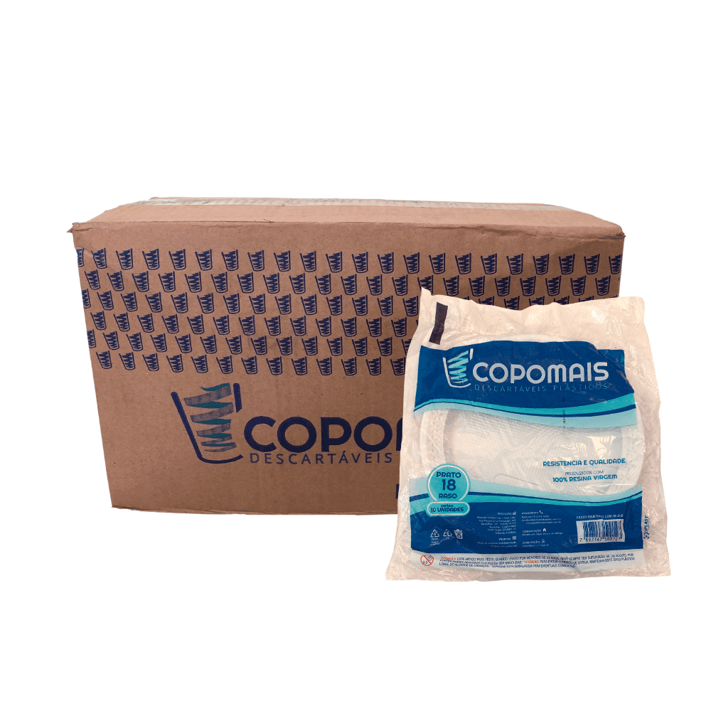 Prato Raso 18cm Refeição Copomais 500 unidades. Categoria Descartáveis e Embalagens. Subcategoria Pratos Descartáveis. Marca Copomais. Quantidade 500. Casa Limpa em São Paulo, Rua Apinajés 1484, Sumaré.