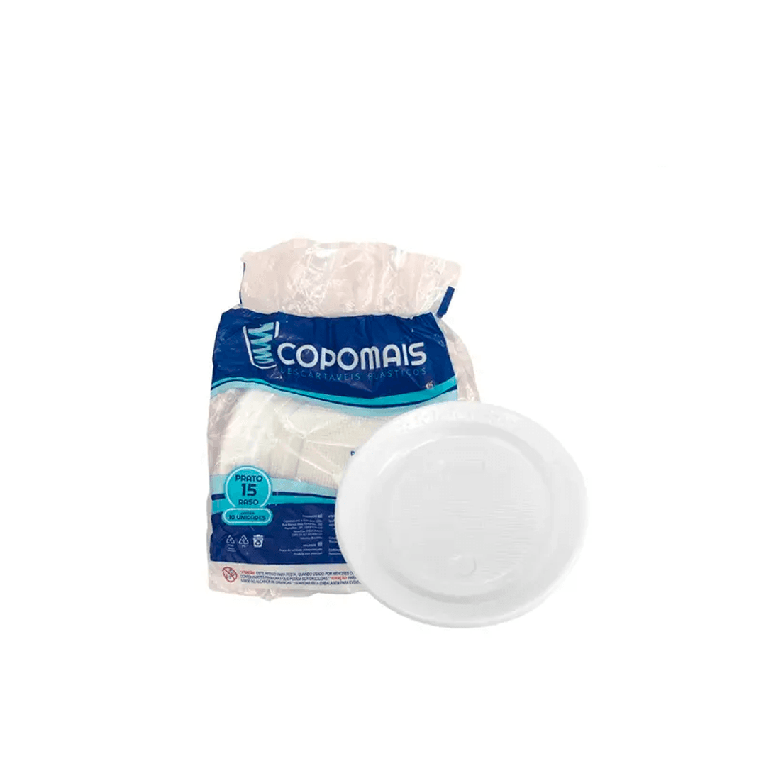 Prato Raso Branco para Sobremesas Copomais. Categoria Descartáveis e Embalagens. Subcategoria Pratos Descartáveis. Marca Copomais. Quantidade 10 Unidades . Casa Limpa em São Paulo, Rua Apinajés 1484, Sumaré.