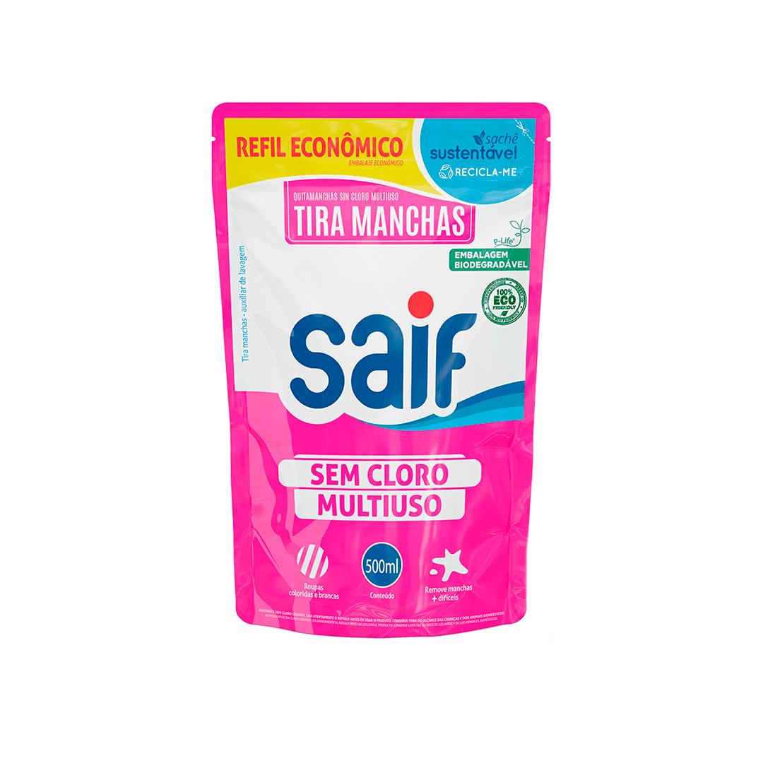 Refil Alvejante Sem Cloro 500ml Saif. Categoria Produtos de Limpeza. Subcategoria Limpeza. Marca Saif. Quantidade 500ml . Casa Limpa em São Paulo, Rua Apinajés 1484, Sumaré.