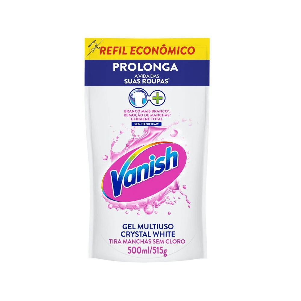 Refil Alvejante Tira Manchas Gel Multiuso Crystal White Vanish 500ml Indicado para Roupas Brancas. Categoria Produtos de Limpeza. Subcategoria Alvejante. Marca Vanish. Quantidade 500ml. Casa Limpa em São Paulo, Rua Apinajés 1484, Sumaré.