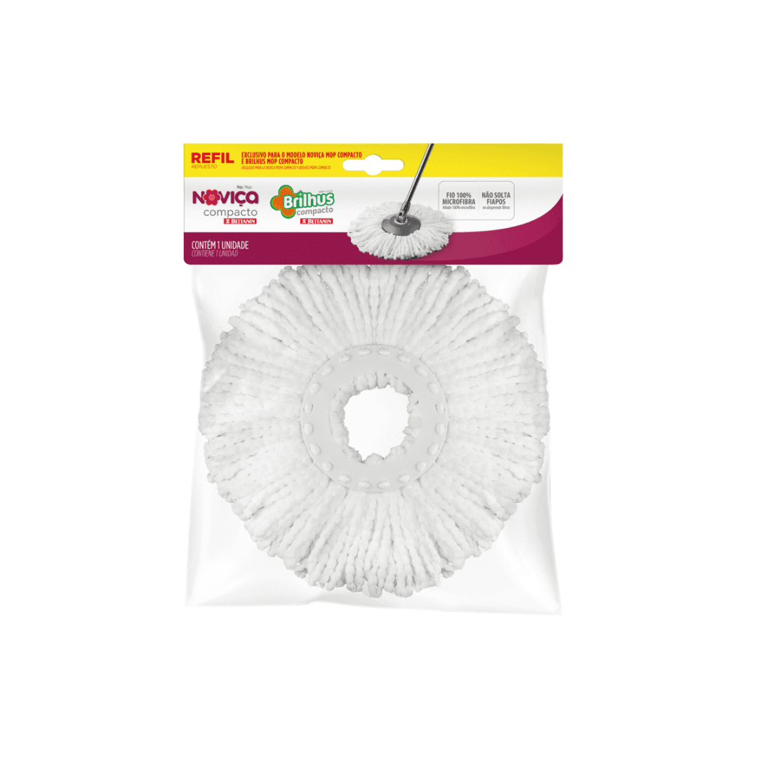 Refil para Mop Spin Brilhus Bettanin BTN2051R. Categoria Acessórios para Limpeza. Subcategoria Acessórios. Marca Brilhus. Quantidade 1. Casa Limpa em São Paulo, Rua Apinajés 1484, Sumaré.