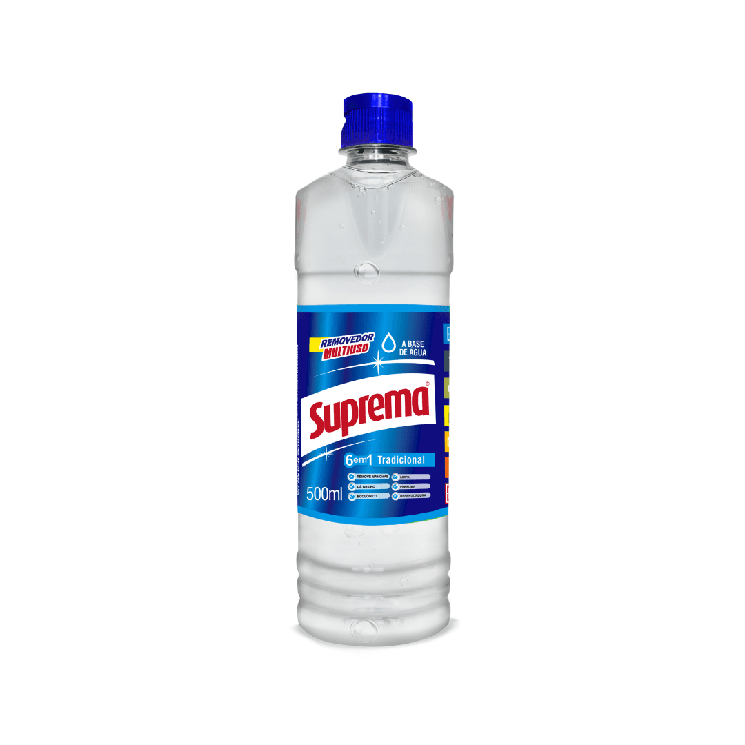 Removedor Tradicional Suprema 500ml. Categoria Produtos de Limpeza. Subcategoria Removedor. Marca Suprema. Quantidade 500ml. Casa Limpa em São Paulo, Rua Apinajés 1484, Sumaré.
