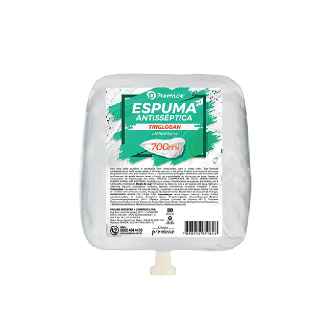 Sabonete Espuma Refil Antisséptico Premisse 700ml. Categoria Higiene e Cuidados. Subcategoria Sabonetes. Marca Premisse. Quantidade 700ml. Casa Limpa em São Paulo, Rua Apinajés 1484, Sumaré.