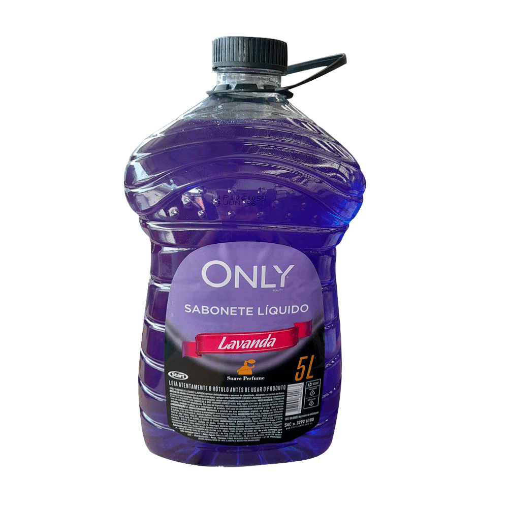 Sabonete Líquido Lavanda Only 5L. Categoria Higiene e Cuidados. Subcategoria Sabonetes. Marca Only. Quantidade 5L. Casa Limpa em São Paulo, Rua Apinajés 1484, Sumaré.