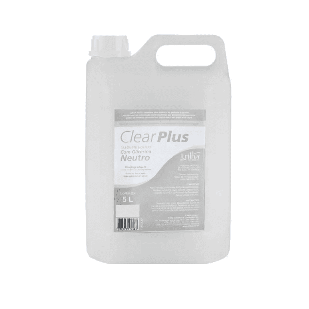 Sabonete Líquido Neutro Clear Trilha 5L. Categoria Higiene e Cuidados. Subcategoria Sabonetes. Marca Trilha. Quantidade 5L. Casa Limpa em São Paulo, Rua Apinajés 1484, Sumaré.