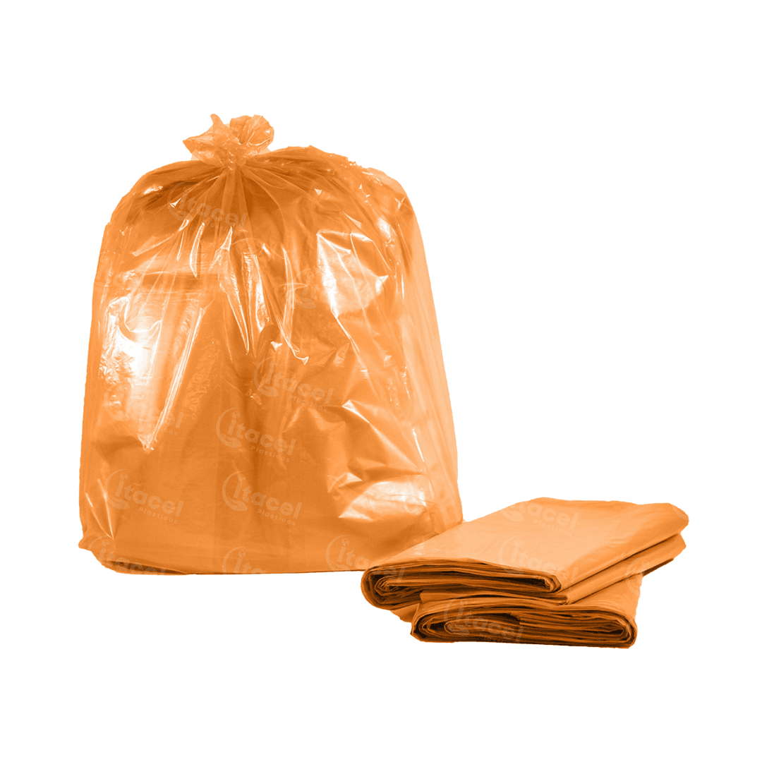 Saco p/Lixo 100L P40 Laranja Itacel. Categoria Sacos e Sacolas. Subcategoria Saco para Lixo. Marca Itacel. Quantidade 2,640Kg. Casa Limpa em São Paulo, Rua Apinajés 1484, Sumaré.