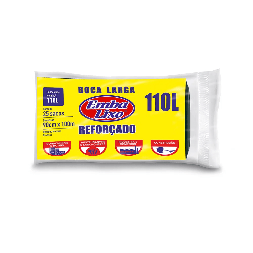 Saco para Lixo 110l Preto Embalixo Rolo com 25 unidades. Categoria Sacos e Sacolas. Subcategoria Saco para Lixo. Marca Embalixo. Quantidade 15 unidades. Casa Limpa em São Paulo, Rua Apinajés 1484, Sumaré.