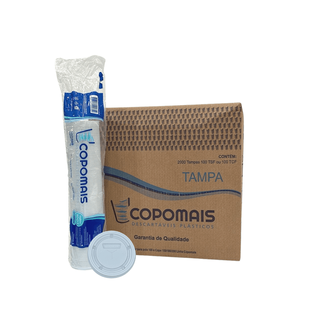 Tampa Descartável para Pote de 100ml e copos de 180/200ml Copomais com 2.000 unidades. Categoria Descartáveis e Embalagens. Subcategoria Tampas Descartáveis. Marca Copomais. Quantidade 2.000 unidades. Casa Limpa em São Paulo, Rua Apinajés 1484, Sumaré.