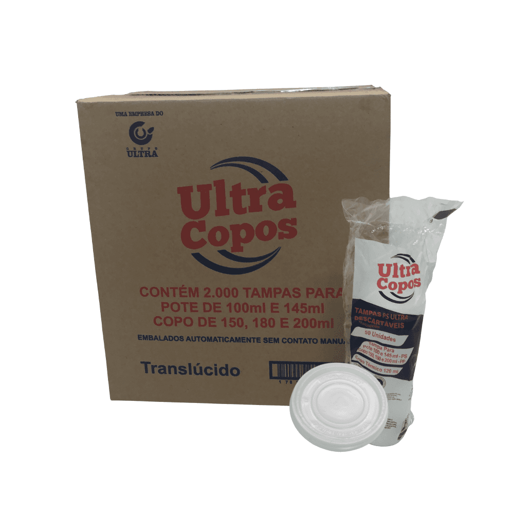 Tampa descartável transparente sem furo PS para Potes 100/145ml e copos PS 150ml/180/200 e 120ml de isopor Ultra 2.000 unidades. Categoria Descartáveis e Embalagens. Subcategoria Tampas Descartáveis. Marca Ultra. Quantidade 2.000 unidades. Casa Limpa em São Paulo, Rua Apinajés 1484, Sumaré.