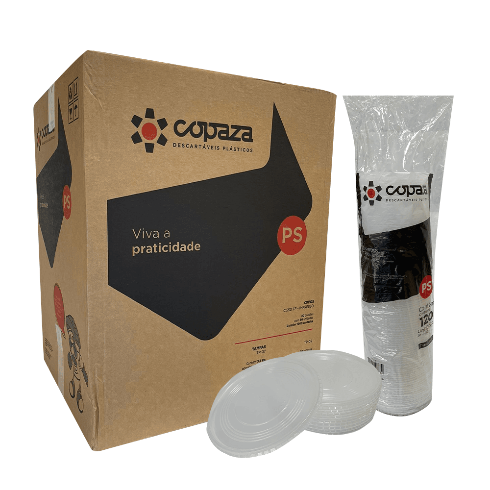 Tampa para Pote 500/750ml Copaza 720 unidades. Categoria Descartáveis e Embalagens. Subcategoria Tampas Descartáveis. Marca Copaza. Quantidade 720 unidades. Casa Limpa em São Paulo, Rua Apinajés 1484, Sumaré.