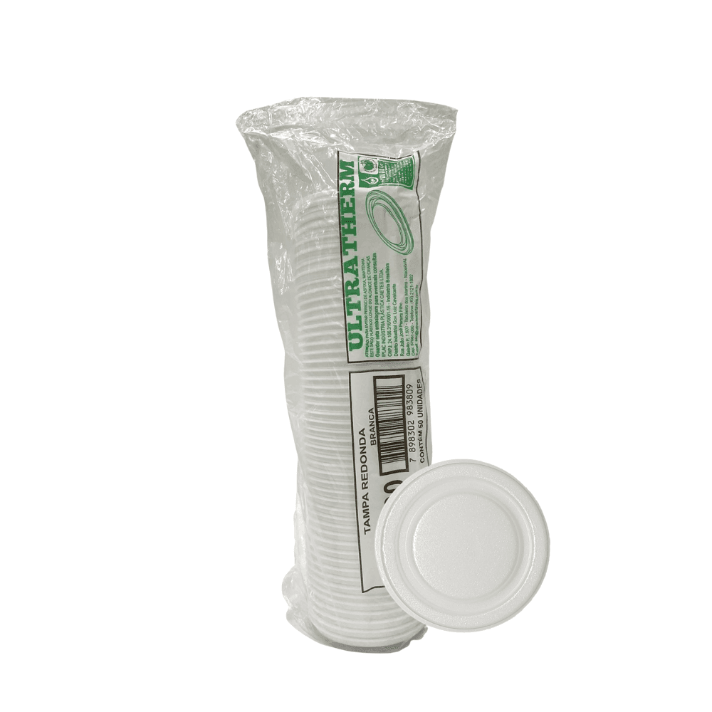 Tampa para Potes de isopor 200/300ml Ultratherm com 400 unidades. Categoria Descartáveis e Embalagens. Subcategoria Tampas Descartáveis. Marca Ultra. Quantidade 400. Casa Limpa em São Paulo, Rua Apinajés 1484, Sumaré.