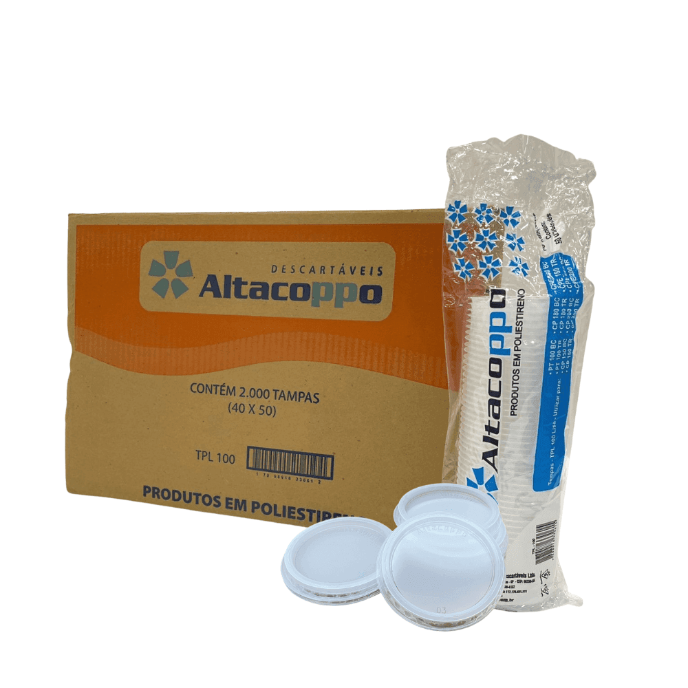 Tampa TPL100 Transparente para Copo de 180ml e Pote de 100ml Altacoppo 2.000 unidades. Categoria Descartáveis e Embalagens. Subcategoria Tampas Descartáveis. Marca Altacoppo. Quantidade 2000. Casa Limpa em São Paulo, Rua Apinajés 1484, Sumaré.