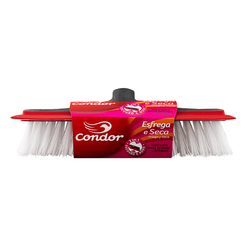 Vassoura Esfrega e Seca Condor. Categoria Acessórios para Limpeza. Subcategoria Vassouras. Marca Condor. Quantidade 1. Casa Limpa em São Paulo, Rua Apinajés 1484, Sumaré.
