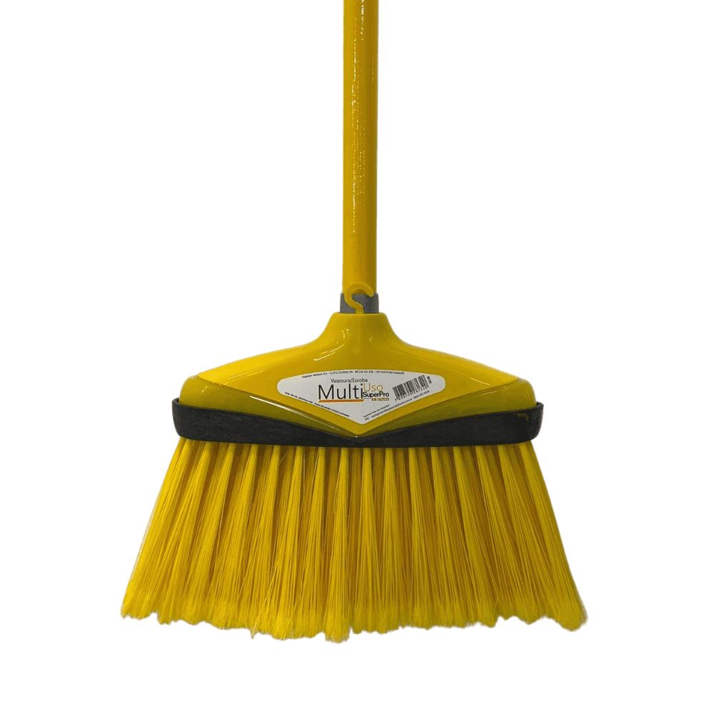 Vassoura Multiuso com Cabo de Alumínio Amarelo 9672C Super Pro Bettanin. Categoria Acessórios para Limpeza. Subcategoria Vassouras. Marca Super Pro. Quantidade 1. Casa Limpa em São Paulo, Rua Apinajés 1484, Sumaré.