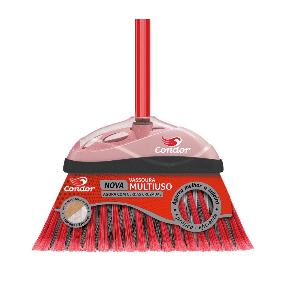 Vassoura Multiuso V-35 Condor Indicada para Uso Interno e Externo. Categoria Acessórios para Limpeza. Subcategoria Vassouras. Marca Condor. Quantidade 1. Casa Limpa em São Paulo, Rua Apinajés 1484, Sumaré.